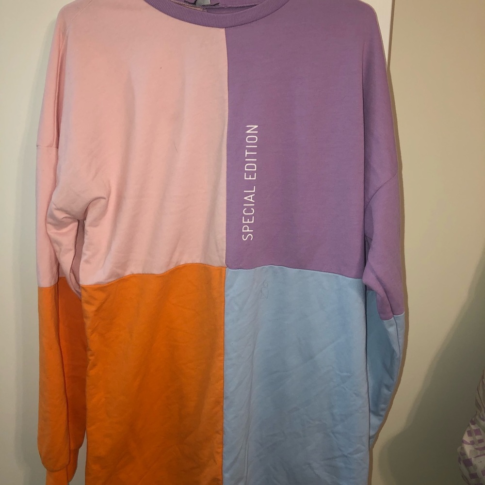 Colorblock Sweatshirt Dress